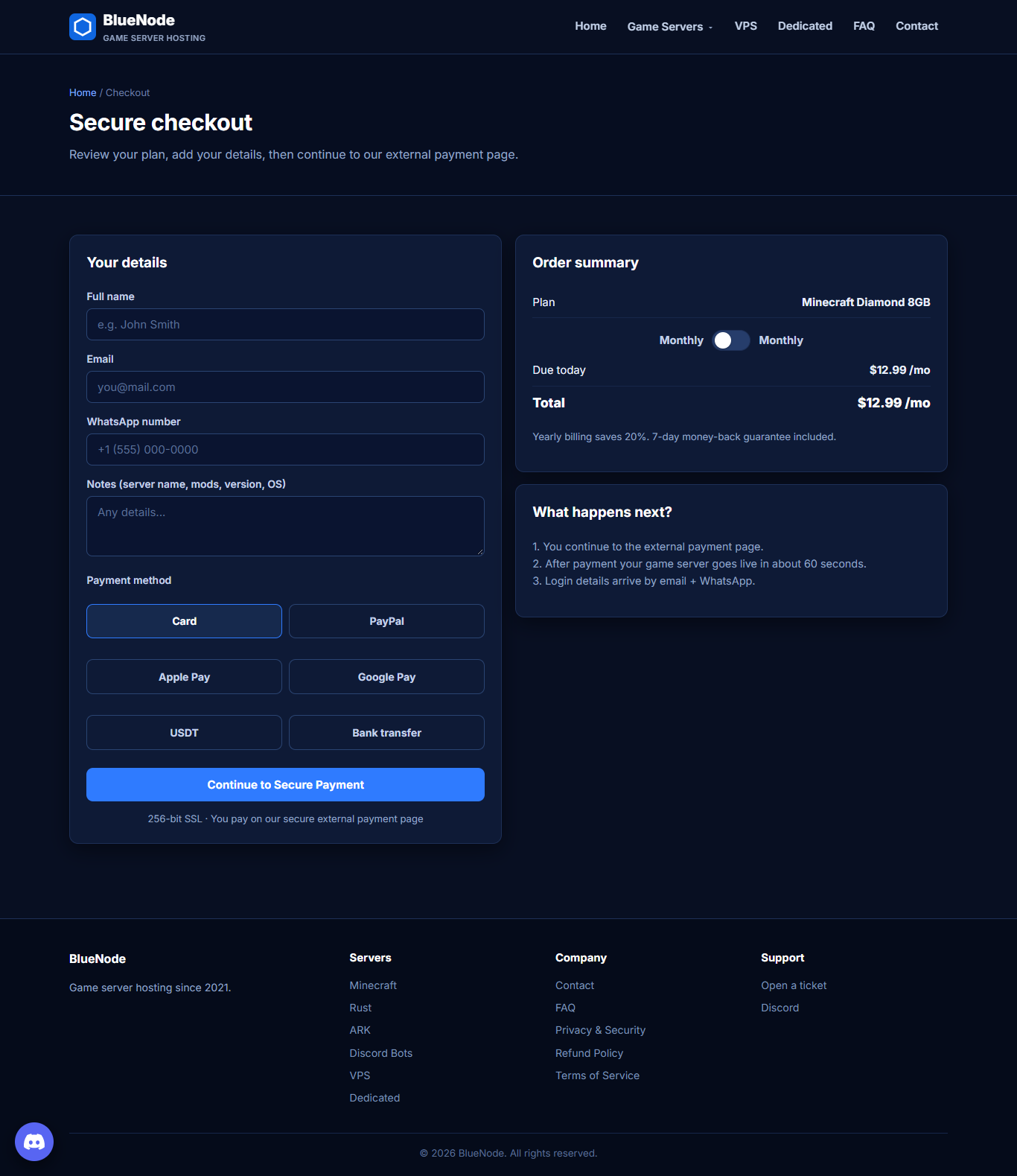 BlueNode - Game Server Hosting Website - Screenshot 55