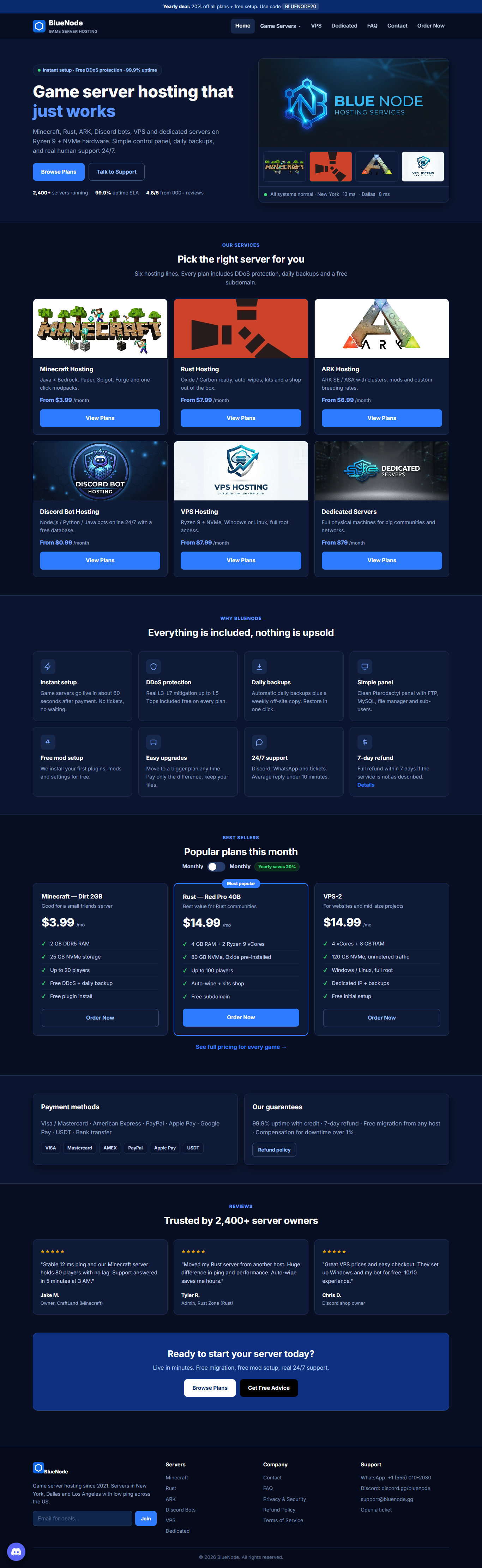 BlueNode - Game Server Hosting Website - Screenshot 62