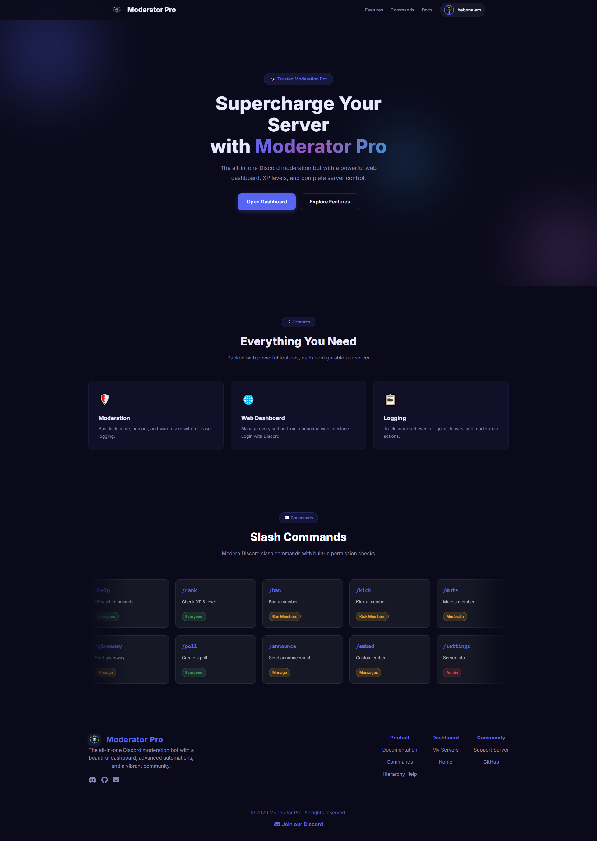 Discord Moderator System with Dashboard - Screenshot 13