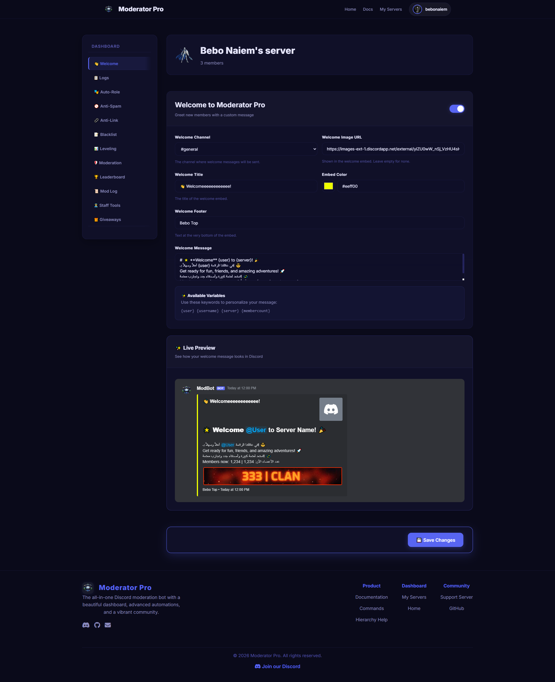 Discord Moderator System with Dashboard - Screenshot 15