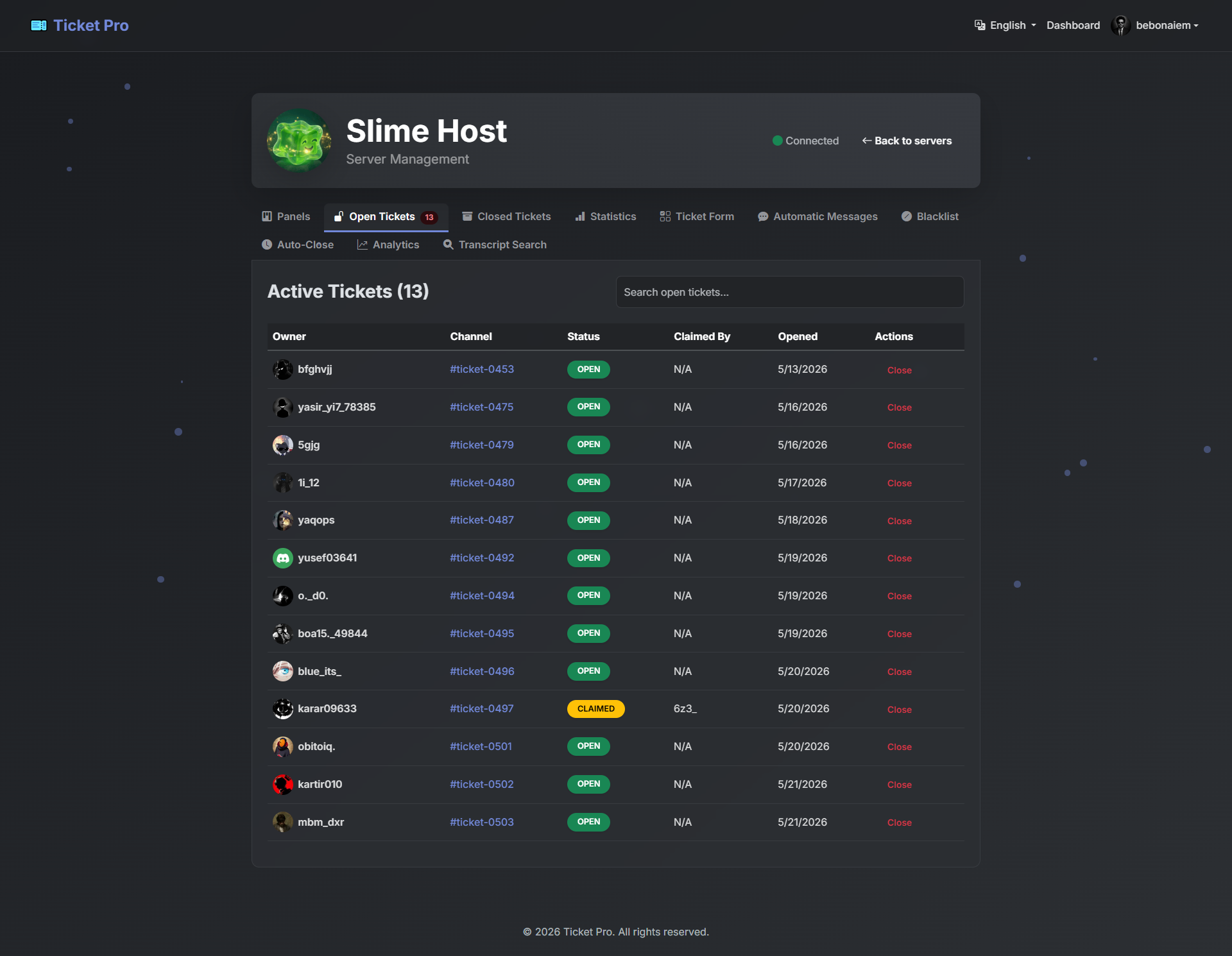Discord Ticket System with Dashboard - Screenshot 19